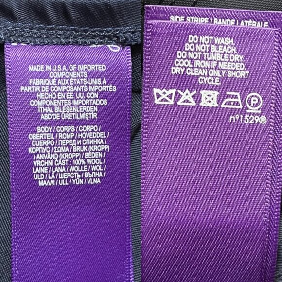 NWT Ralph Lauren Purple Label Trousers Pants in Navy Size 6 - Picture 11 of 11